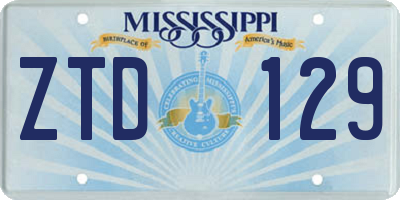 MS license plate ZTD129