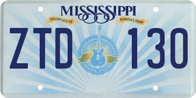 MS license plate ZTD130