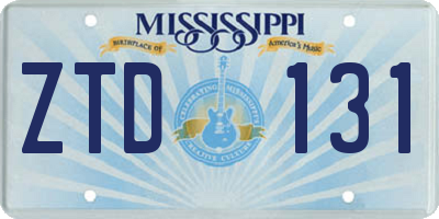 MS license plate ZTD131