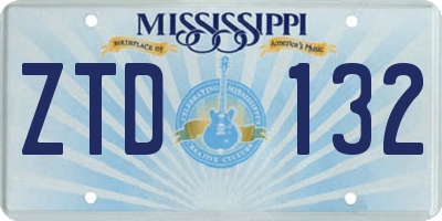 MS license plate ZTD132