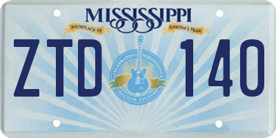 MS license plate ZTD140