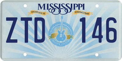 MS license plate ZTD146