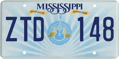 MS license plate ZTD148