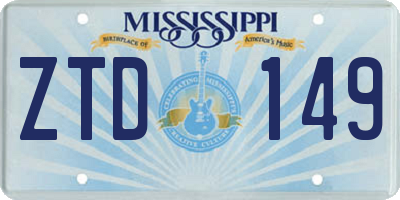 MS license plate ZTD149
