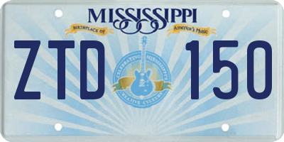 MS license plate ZTD150