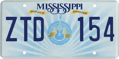 MS license plate ZTD154