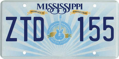 MS license plate ZTD155