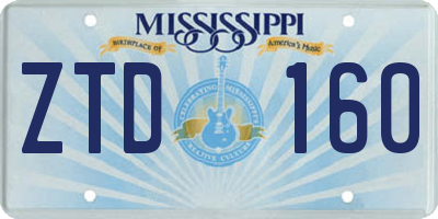 MS license plate ZTD160