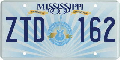 MS license plate ZTD162