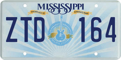 MS license plate ZTD164