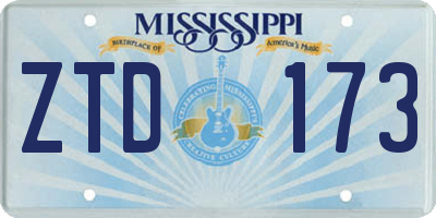 MS license plate ZTD173