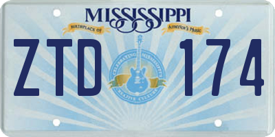 MS license plate ZTD174