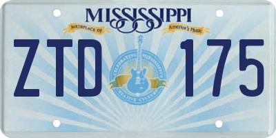 MS license plate ZTD175