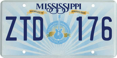MS license plate ZTD176
