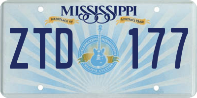 MS license plate ZTD177