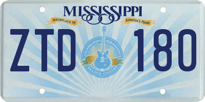 MS license plate ZTD180