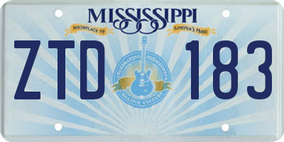 MS license plate ZTD183