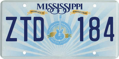 MS license plate ZTD184