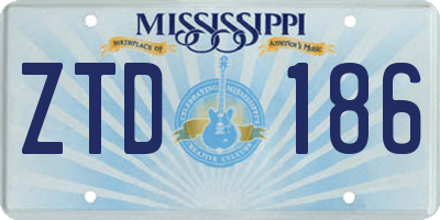 MS license plate ZTD186