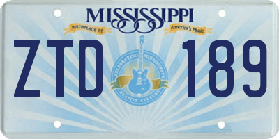 MS license plate ZTD189