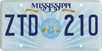 MS license plate ZTD210