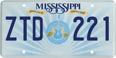 MS license plate ZTD221