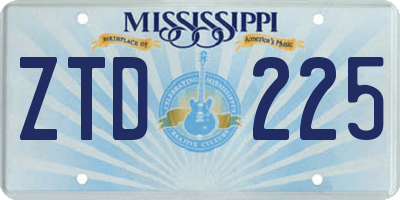 MS license plate ZTD225
