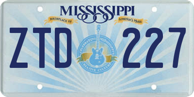 MS license plate ZTD227