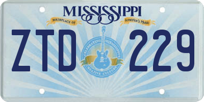 MS license plate ZTD229