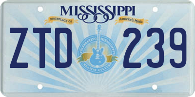 MS license plate ZTD239