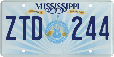 MS license plate ZTD244