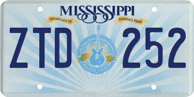 MS license plate ZTD252