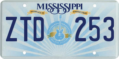 MS license plate ZTD253