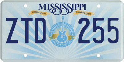 MS license plate ZTD255