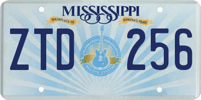 MS license plate ZTD256