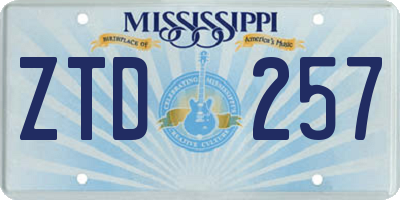 MS license plate ZTD257