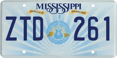 MS license plate ZTD261