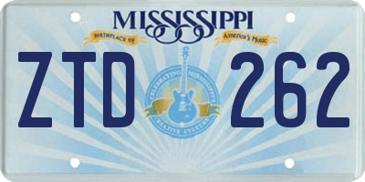 MS license plate ZTD262