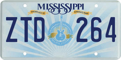 MS license plate ZTD264