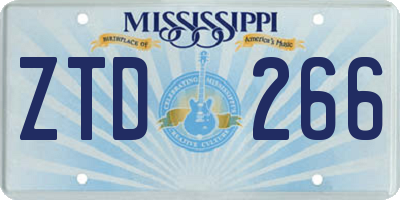 MS license plate ZTD266