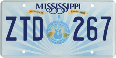 MS license plate ZTD267