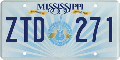 MS license plate ZTD271