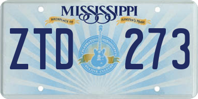 MS license plate ZTD273