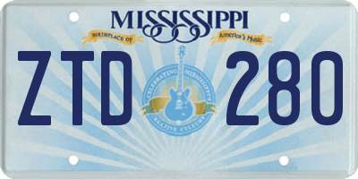 MS license plate ZTD280