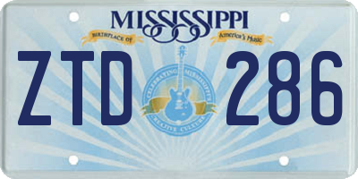 MS license plate ZTD286