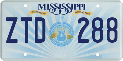 MS license plate ZTD288