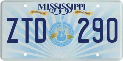 MS license plate ZTD290