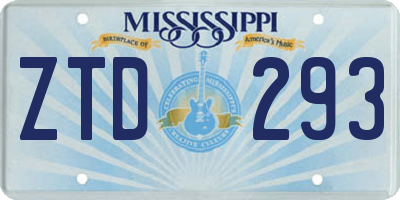 MS license plate ZTD293
