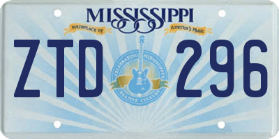 MS license plate ZTD296