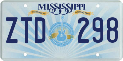 MS license plate ZTD298